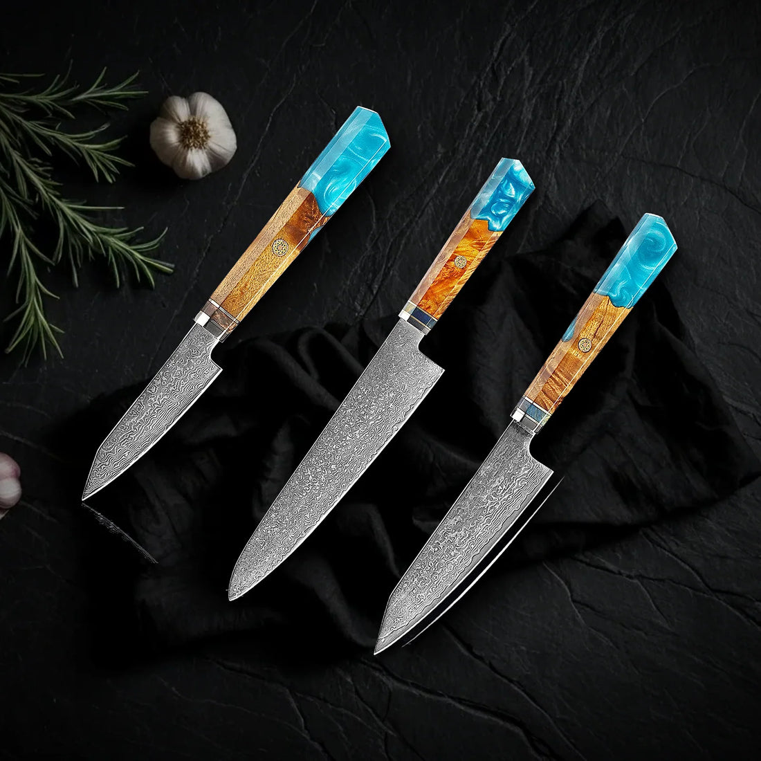 Set Completo Kaen: Gyuto, Nakiri y Petty
